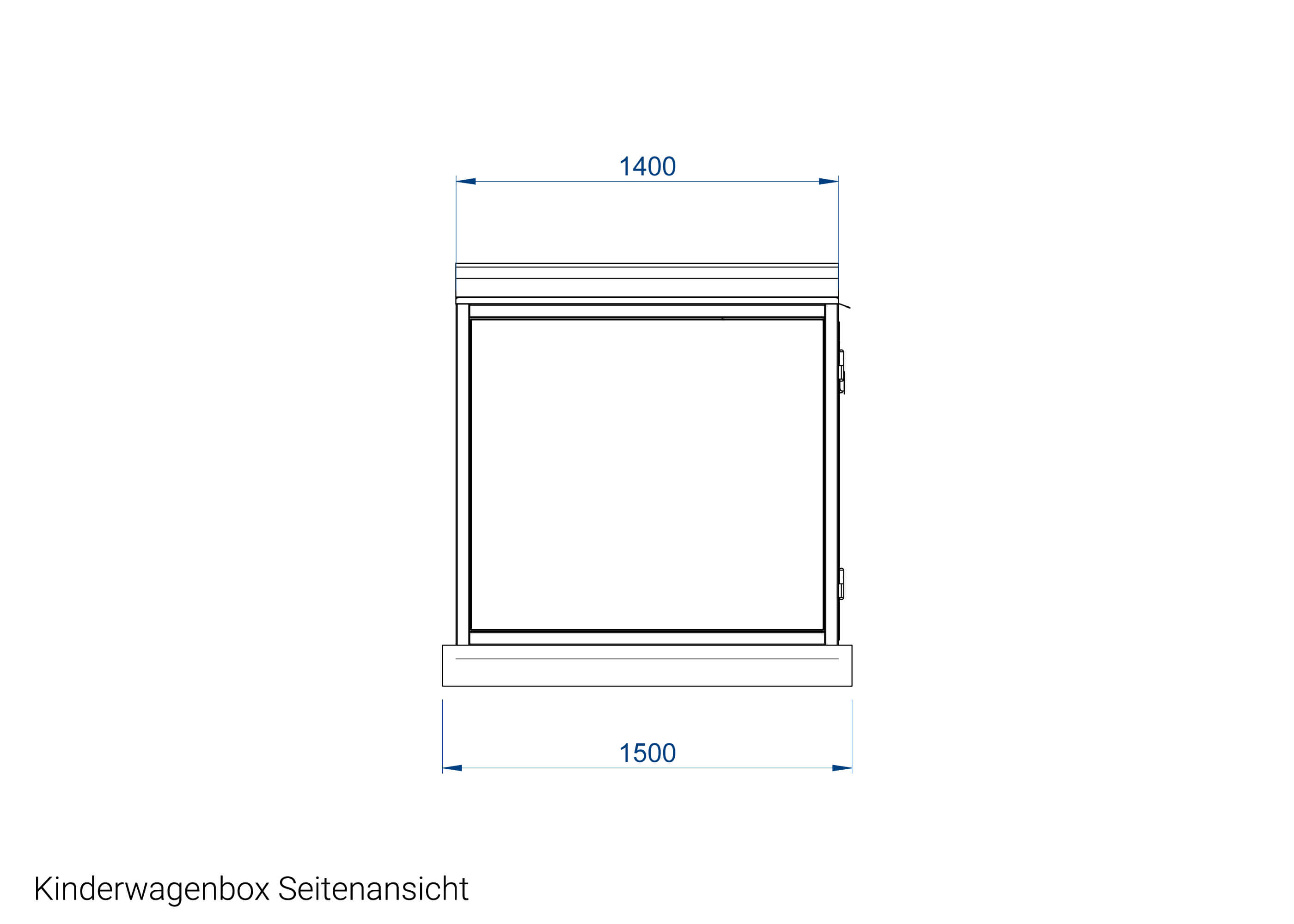 Kinderwagenbox Seitenansicht Zeichnung Kinderwagenbox Seitenansicht Zeichnung
