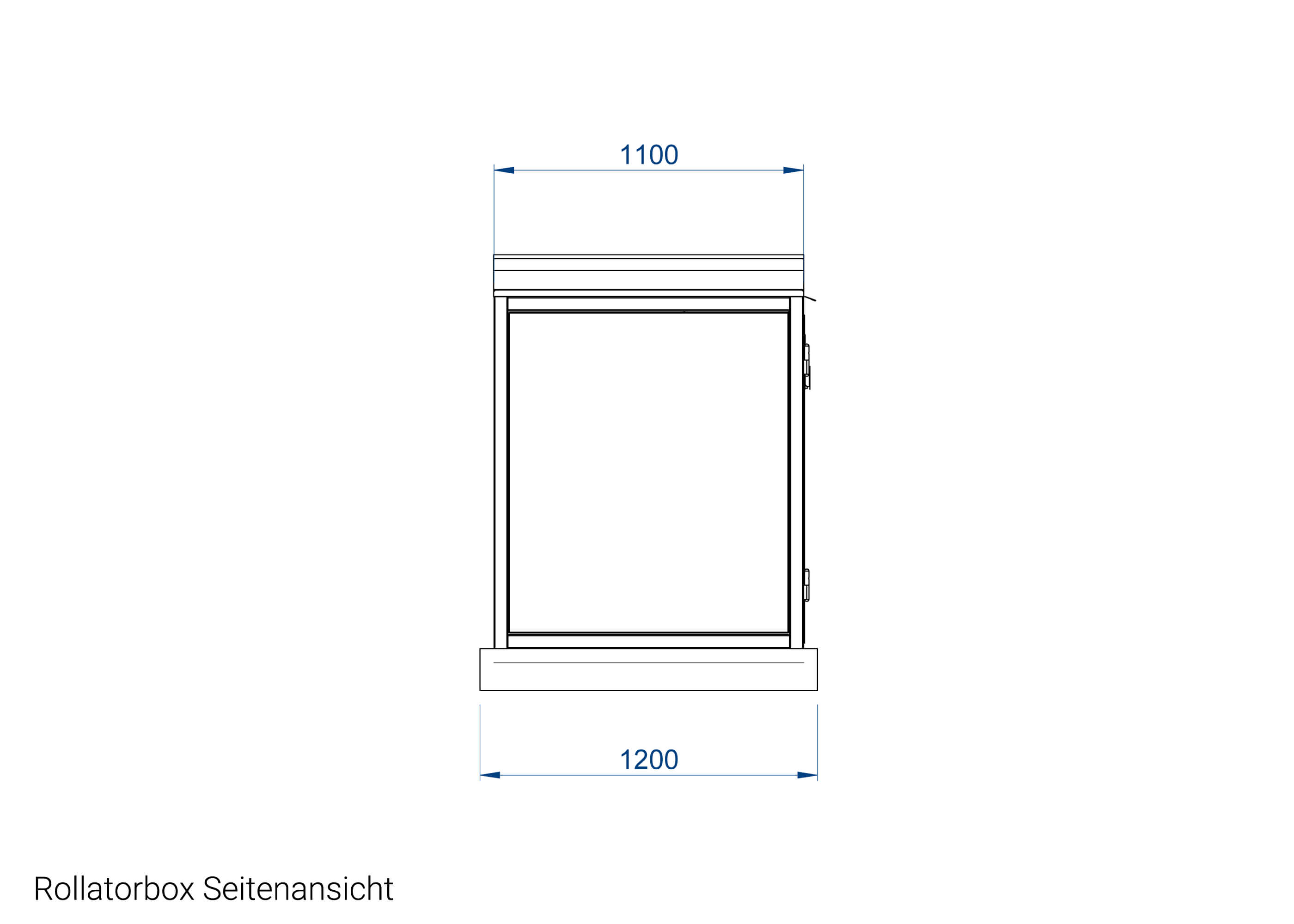 Rollatorbox Seitenansicht Zeichnung Rollatorbox Seitenansicht Zeichnung