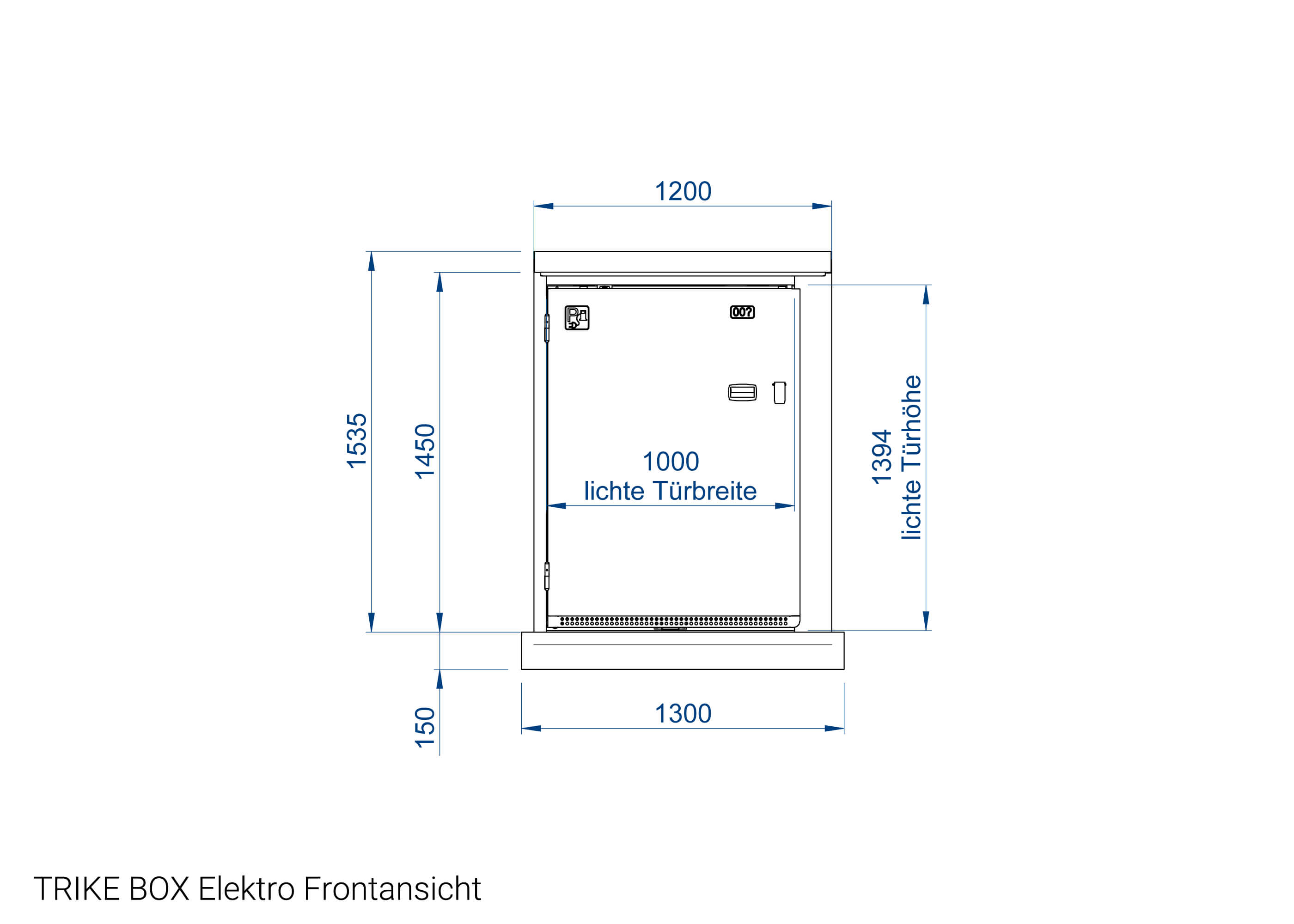 TRIKE BOX Elektro Frontansicht Zeichnung TRIKE BOX Elektro Frontansicht Zeichnung