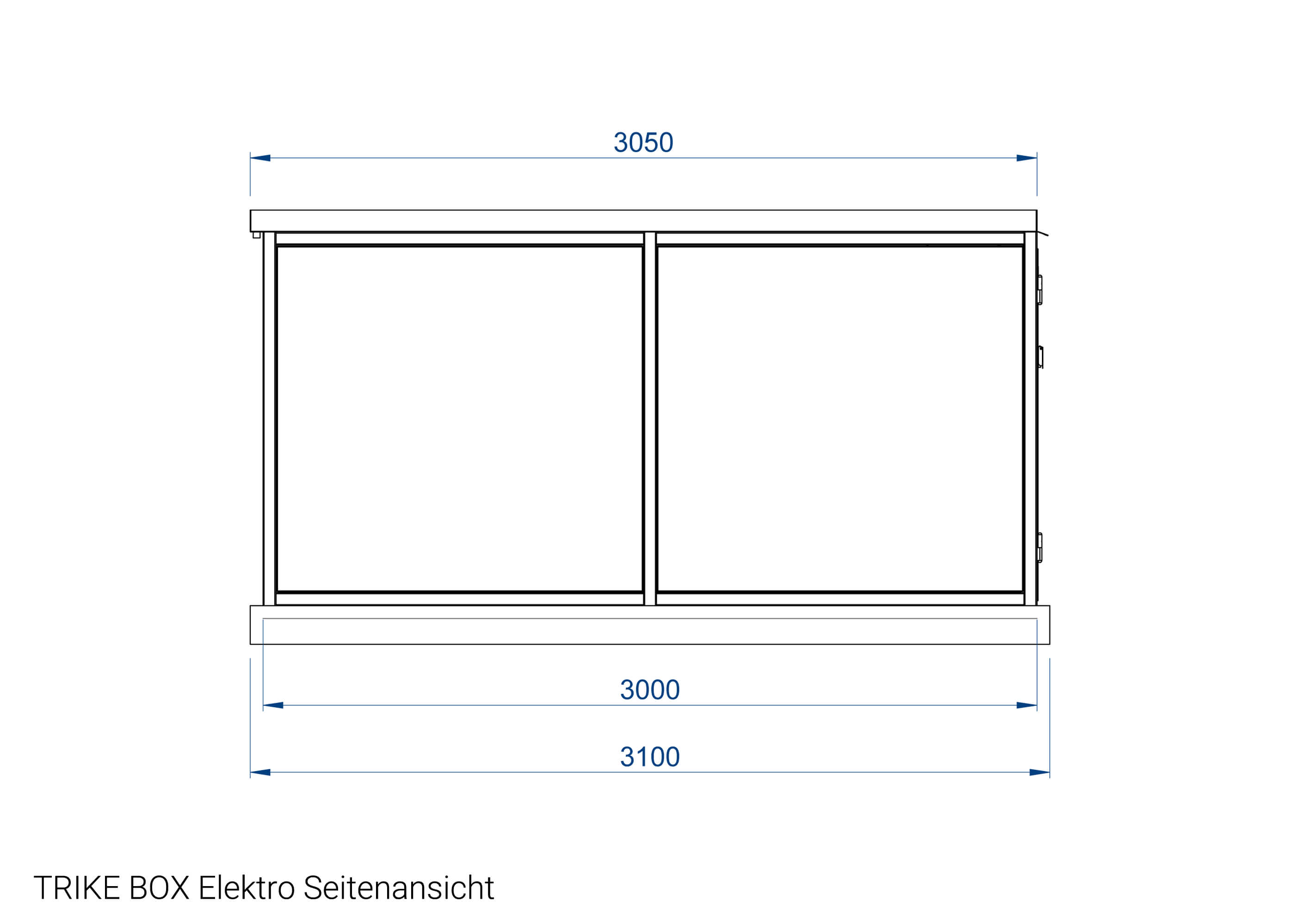 TRIKE BOX Elektro Seitenansicht Zeichnung TRIKE BOX Elektro Seitenansicht Zeichnung