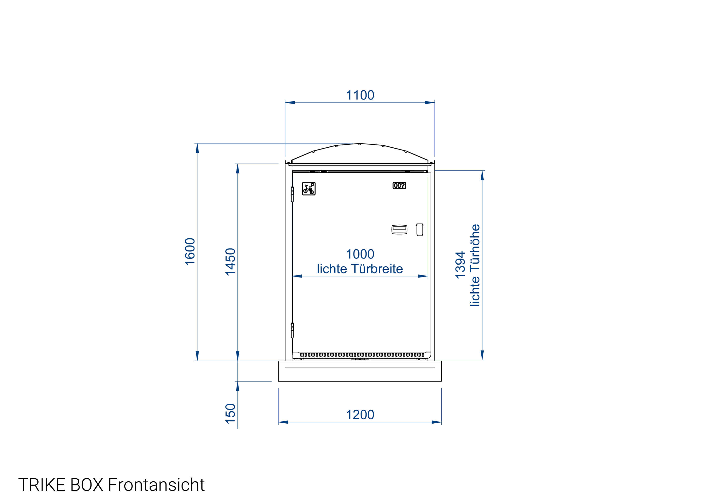TRIKE BOX Frontansicht Zeichnung TRIKE BOX Frontansicht Zeichnung