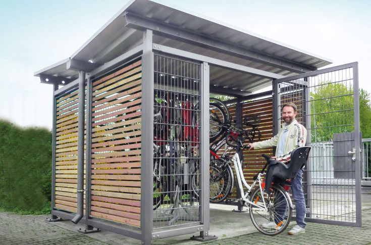 KADURA KADURA Fahrradgarage – Kompakte Paketlösung mit innovativem vertikalen Fahrradständer und sicherem Schutz